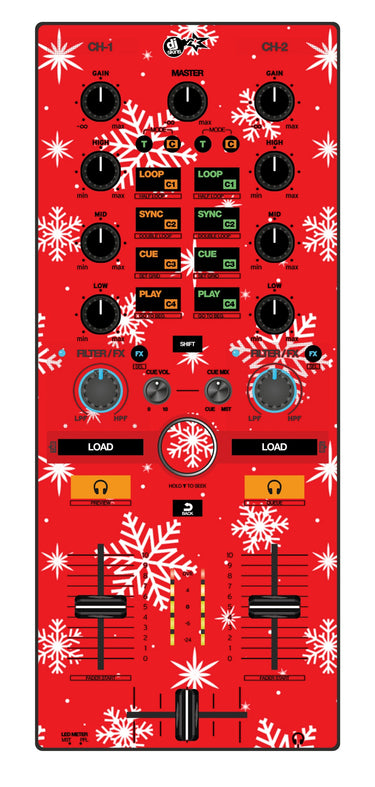 Reloop Mixtour Skin X-MAS Red Snowflakes